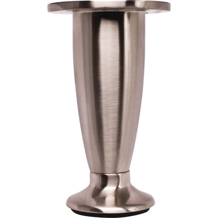 Hardware Resources Adjustable 4" - 4-1/2" Satin Nickel Round Metal Furniture Leg 89104-SN